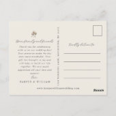 Zacht katoen dank u foto bruiloft Briefkaart (Achterkant)
