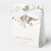 Zacht katoen & eucalyptus bruiloft bedankdoosjes (Voorkant Zijde)