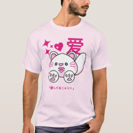Zacht & Kawaii – Pastel Roze Kat T-Shirt 💕🐾