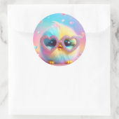 Zacht Klein Pluizig Kuiken Ronde Sticker (Tas)