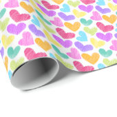 Zacht Kleurrijk Hart Pastelkleurig Valentijn Liefd Cadeaupapier (Rol Hoek)