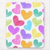Zacht Kleurrijk Hart Pastelkleurig Valentijns Lief Muismat (Voorkant)