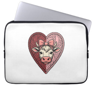 Zacht Koeienhart Garens Vintage Gravure Ontwerp_1 Laptop Sleeve