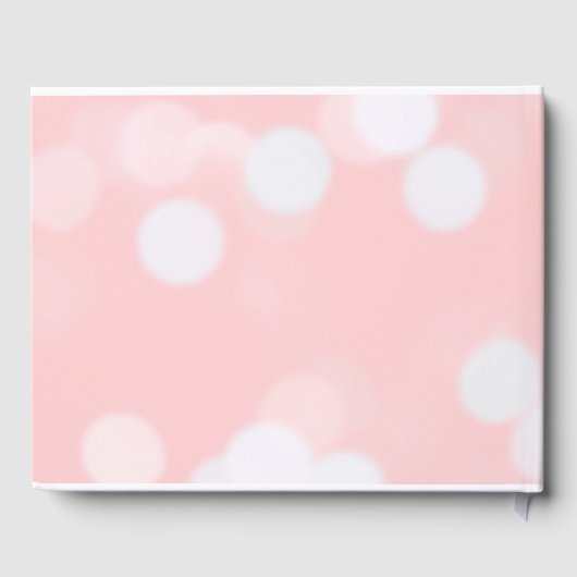 Zacht koraal roze en zwart elegante bruiloft gastenboek (Achterkant)