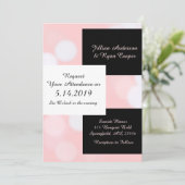 Zacht koraal roze en zwart elegante bruiloft kaart (Staand voorkant)