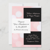 Zacht koraal roze en zwart elegante bruiloft