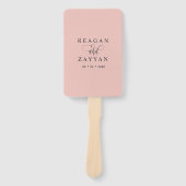 Zacht koraal roze minimalistische bruiloft program handwaaier (Voorkant)