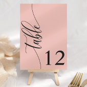 Zacht koraal roze moderne kalligrafie bruiloft kaart