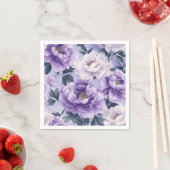 Zacht lavendel en violet botanisch patroon servet (Insitu)