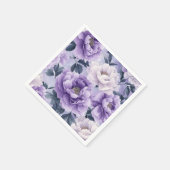 Zacht lavendel en violet botanisch patroon servet (Hoek)