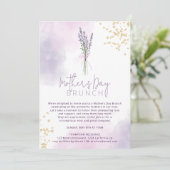 Zacht lavendel goudbloemen moederdag kaart (Staand voorkant)