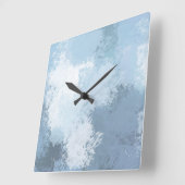 Zacht leisteen blauw Abstract Vierkante Klok (Hoek)