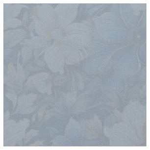 Zacht Licht Blauw en Wit Mix Bloemen Stof