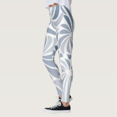 Zacht Licht Blauw Grijs Geometrisch Leggings (Links)