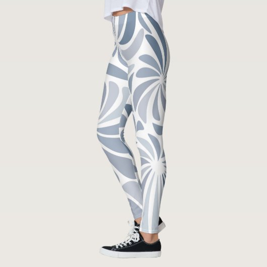  Zacht Licht Blauw Grijs Geometrisch Leggings (Links)