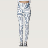 Zacht Licht Blauw Grijs Geometrisch Leggings (Voorkant)