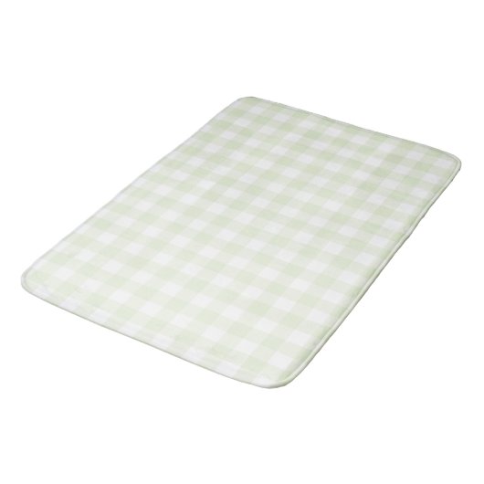 Zacht Licht Groene Gingham Buffalo Check Plakken Badmat (Gekanteld)