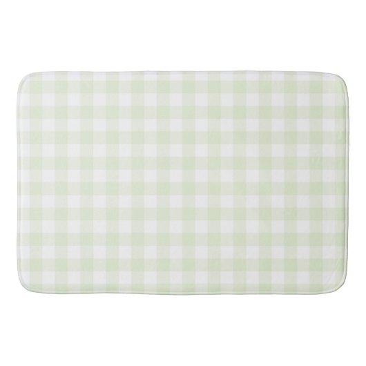 Zacht Licht Groene Gingham Buffalo Check Plakken Badmat (Voorkant)