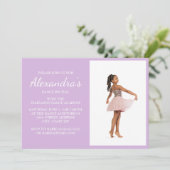 Zacht licht Paarse dansoverweging Foto uitnodigen Kaart (Staand voorkant)