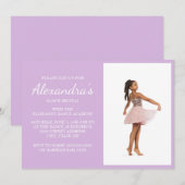 Zacht licht Paarse dansoverweging Foto uitnodigen Kaart (Voorkant / Achterkant)