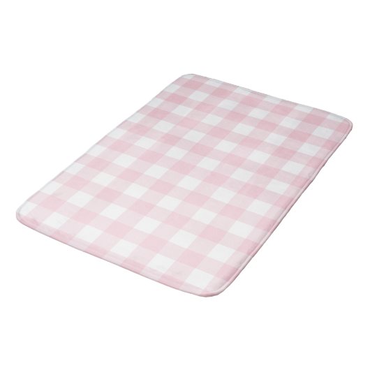 Zacht licht roze Gingham Buffalo Check Plaid Badmat (Gekanteld)