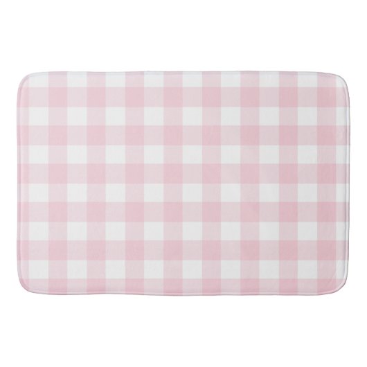 Zacht licht roze Gingham Buffalo Check Plaid Badmat (Voorkant)