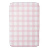 Zacht licht roze Gingham Buffalo Check Plaid Badmat (Voorkant Verticaal)