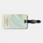 Zacht lichtaqua blauw en gouden gele zwammen bagagelabel (Achterkant horizontaal)