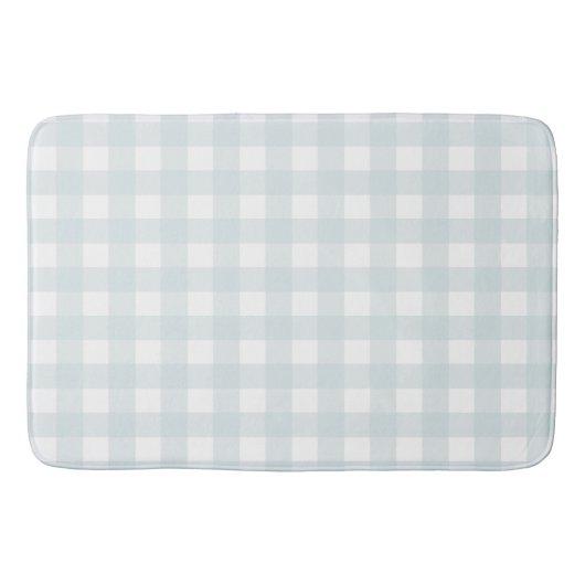 Zacht lichtblauw Gingham Buffalo Check Plaid Badmat (Voorkant)