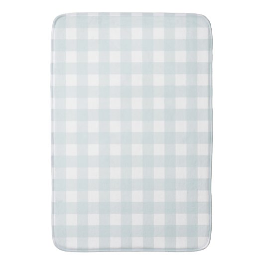 Zacht lichtblauw Gingham Buffalo Check Plaid Badmat (Voorkant Verticaal)