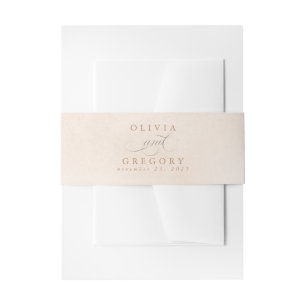 Zacht lichtdeeg heeft neutale bruiloft uitnodigingen wikkel