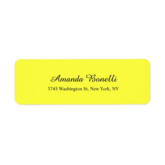 Zacht Lichtgeel Minimalistisch Elegant Modern Plai Etiket (Voorkant)