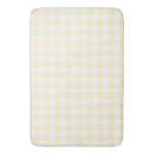 Zacht lichtgele Gingham Buffalo Check Plaid Badmat (Voorkant Verticaal)
