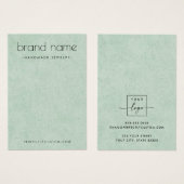 Zacht lichtgroene textuur oordekkaart visitekaartje (Voorkant /achterkant)