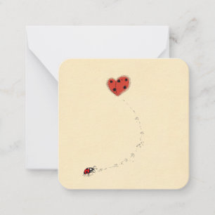 zacht lieveheersbeestje door de natuur geïnspire notitiekaartje