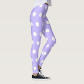 Zacht Lila en Witte Polka Dot Patroon Girly Schatt Leggings (Rechts)