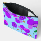 Zacht Lila Poppy Flowers op bord-blauw Etui (Open)