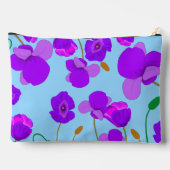 Zacht Lila Poppy Flowers op bord-blauw Etui (Achterkant)