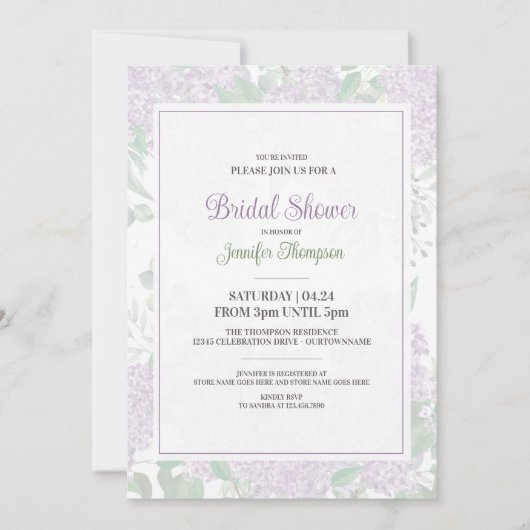 Zacht Lila Vrijgezellenfeest Kaart (Voorkant)