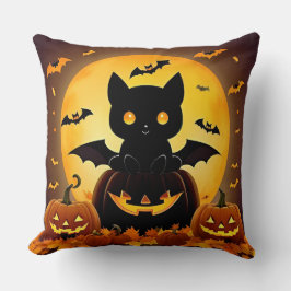 🌕🐱 Zacht Maan Kat Pompoen Halloween Gezellige Na Kussen