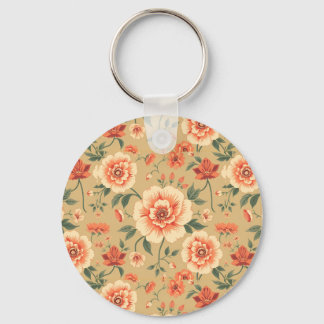 Zacht majestueus stoffig roze floral  patroon sleutelhanger