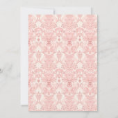 Zacht Meisje Bloemen Romantisch Blush Roze Bow Coq Kaart (Achterkant)