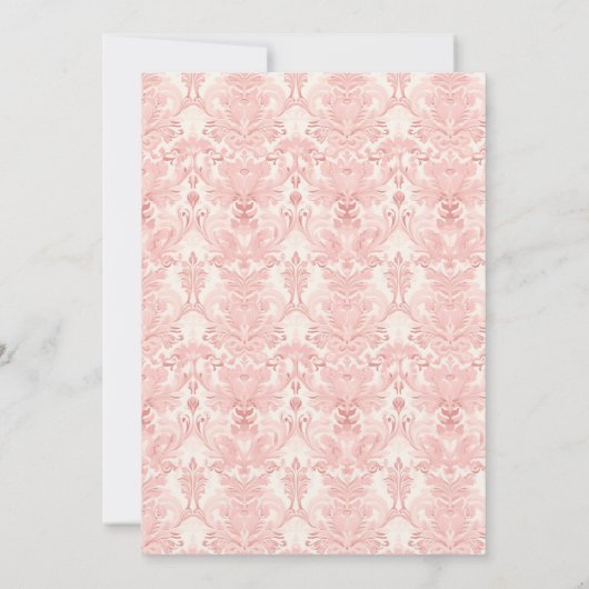 Zacht Meisje Bloemen Romantisch Blush Roze Bow Coq Kaart (Achterkant)