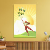 Zacht | Meisje met Butterflies Canvas Kunst (Insitu (Woonkamer))