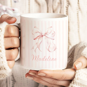 Zacht Meisje Roze Bow Grote Koffiekop