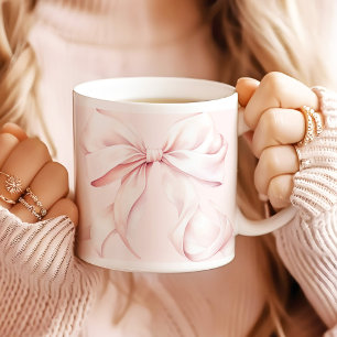Zacht Meisje Roze Bow Grote Koffiekop
