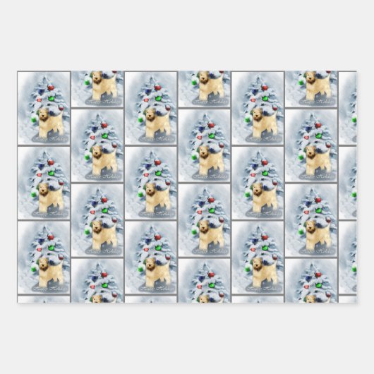 Zacht met wieltjes kerstmis inpakpapier vel (Voorkant 3)