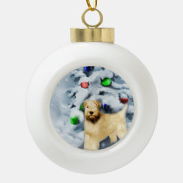 Zacht met wieltjes kerstmis keramische bal ornament