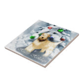 Zacht met wieltjes kerstmis tegeltje (Zijkant)