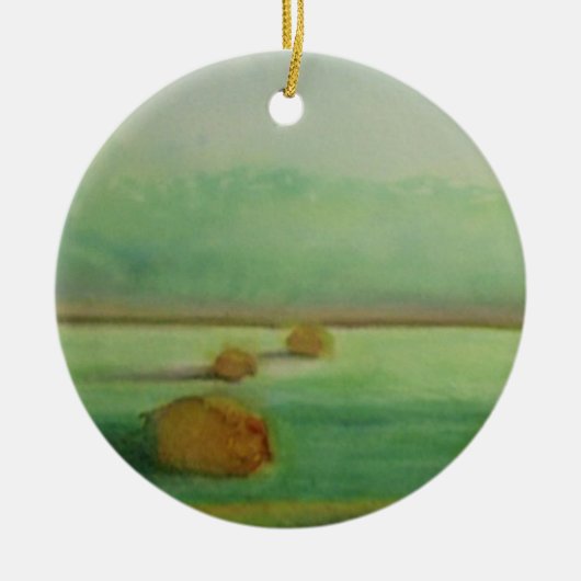 Zacht-morgen-lichtuur in het veld keramisch ornament (Voorkant)